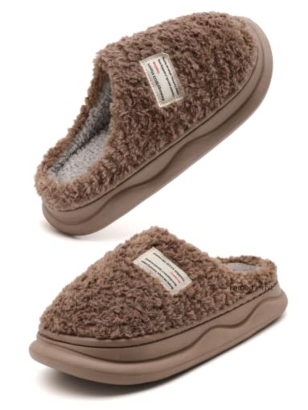 Fuzzy Memory Foam Slippers Closed Toe Non-Slip House Shoes